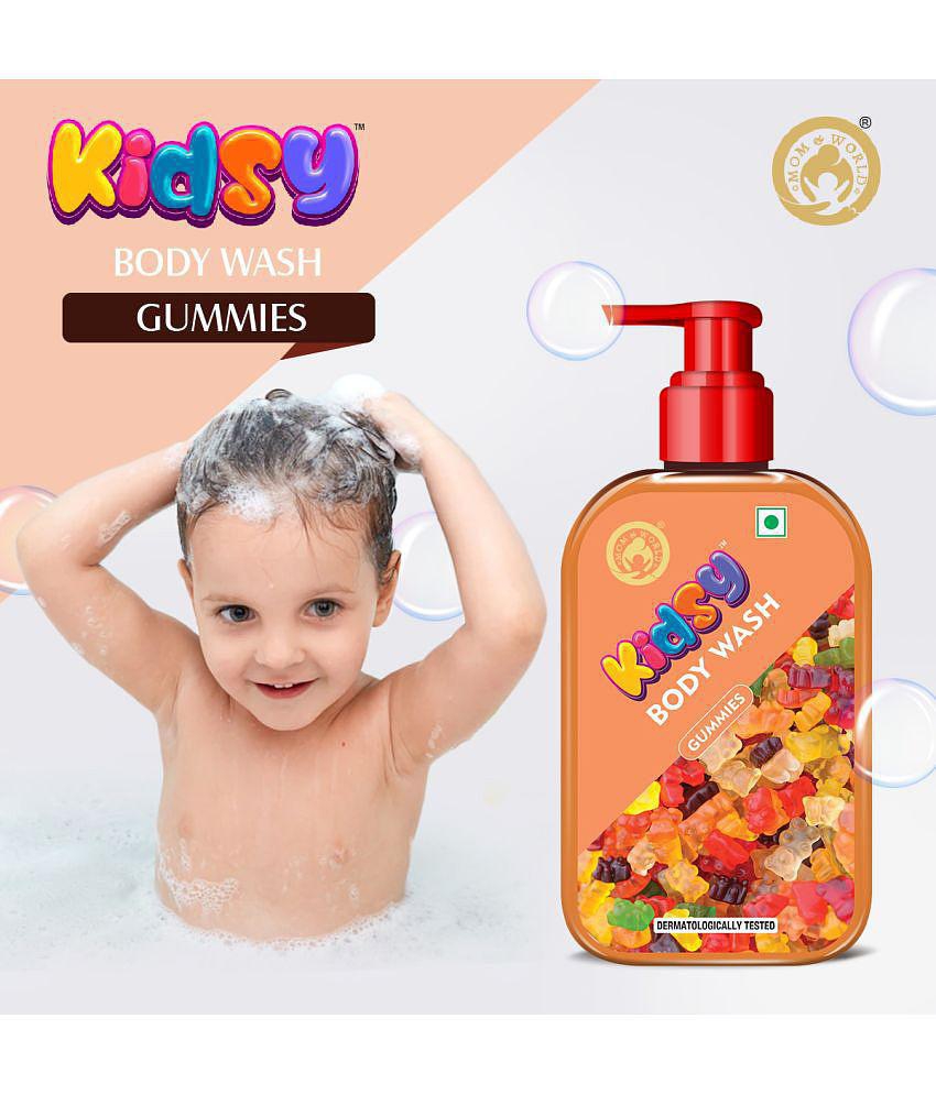 Mom & World Kidsy Gummies Body Wash No Tears, No SLS For KIDS, Dermatologically Tested, pH Balanced, 240 ml