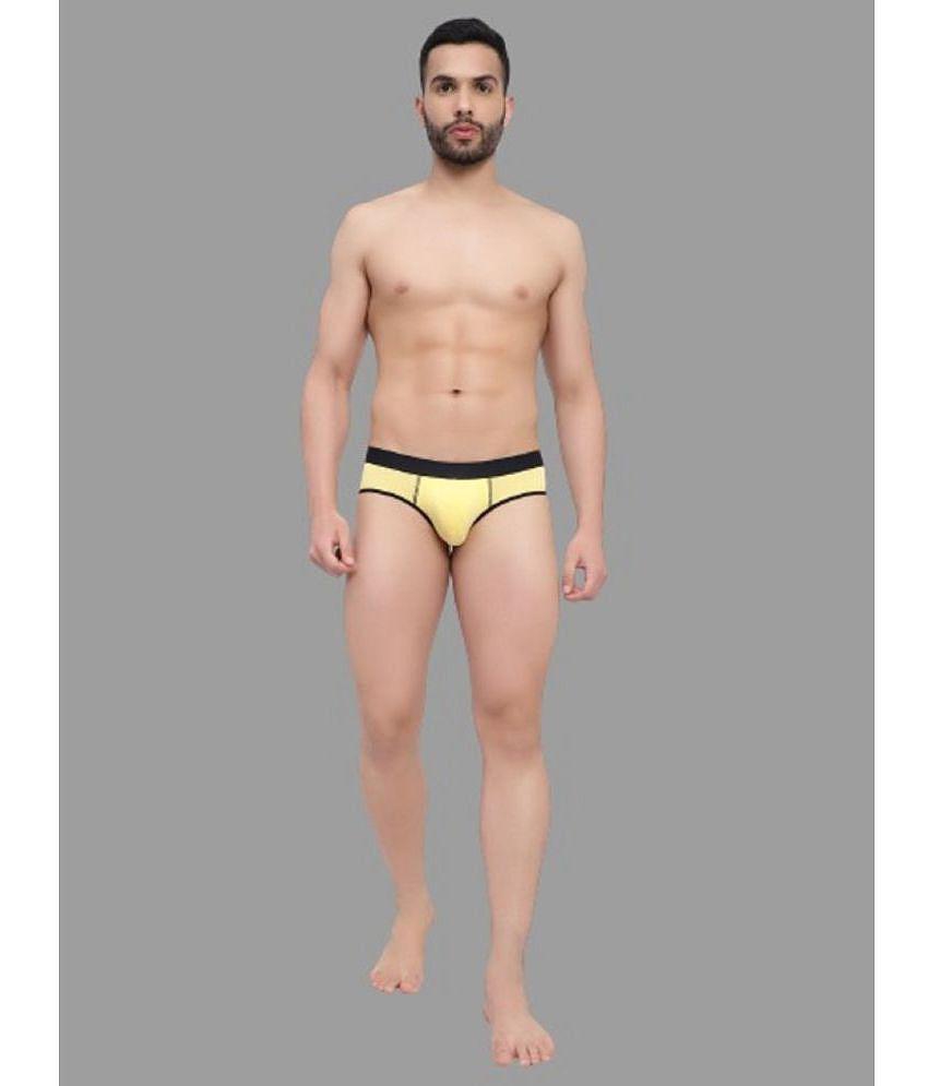 Bruchi Club - Yellow Cotton Men's Briefs ( Pack of 1 ) - None