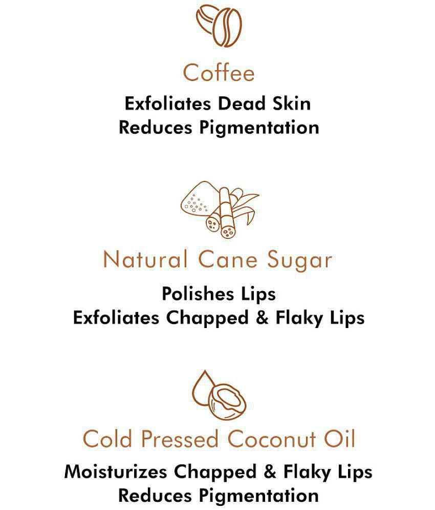 mCaffeine Coffee Lip Scrub for Chapped & Pigmented Lips - 100% Vegan