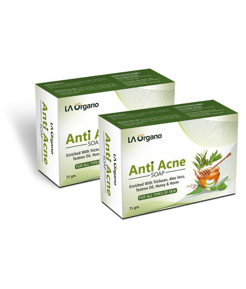 LA ORGANO Anti Acne Soap For Remove Acne, Blemishes & Scars Soap 100 g Pack of 2