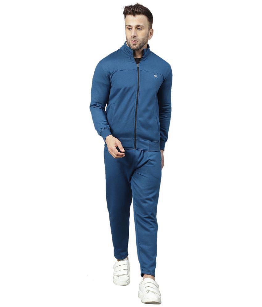 YHA - Blue Fleece Regular Fit Mens Tracksuit ( Pack of 1 ) - L