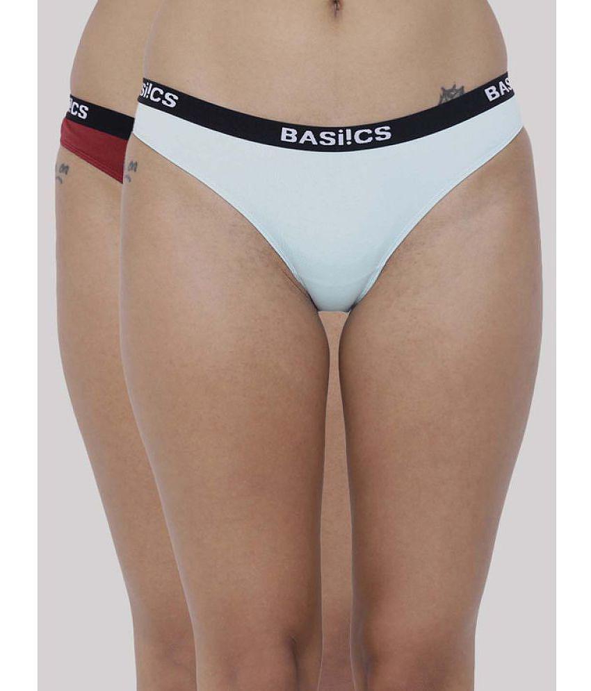 Stylish Men BASIICS By La Intimo - Multicolor BCPBR080B Cotton Lycra Solid Womens Bikini ( Pack 