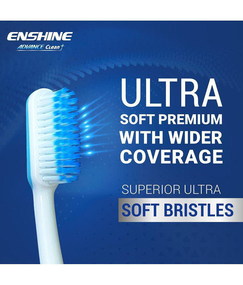 Enshine Pack of 6, Advance Clean+ Superior Bristles Ultra Soft Toothbrush (6 Toothbrushes)