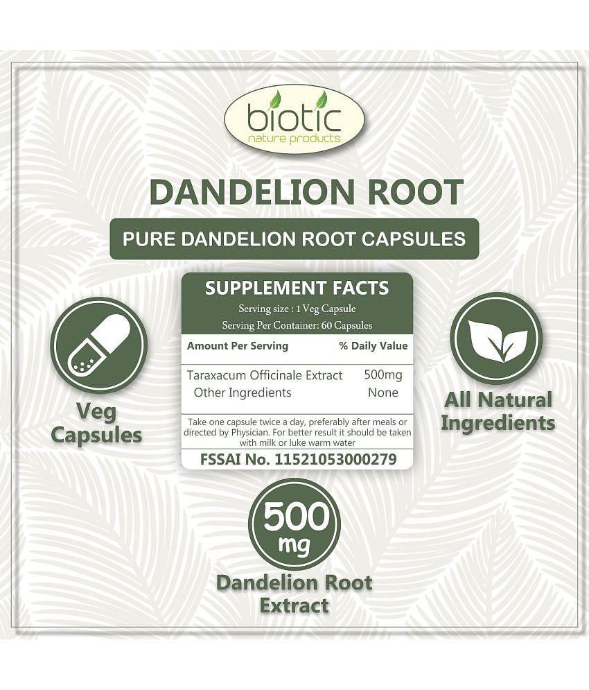 Biotic Dandelion Root Capsules 500mg Extract 120 no.s