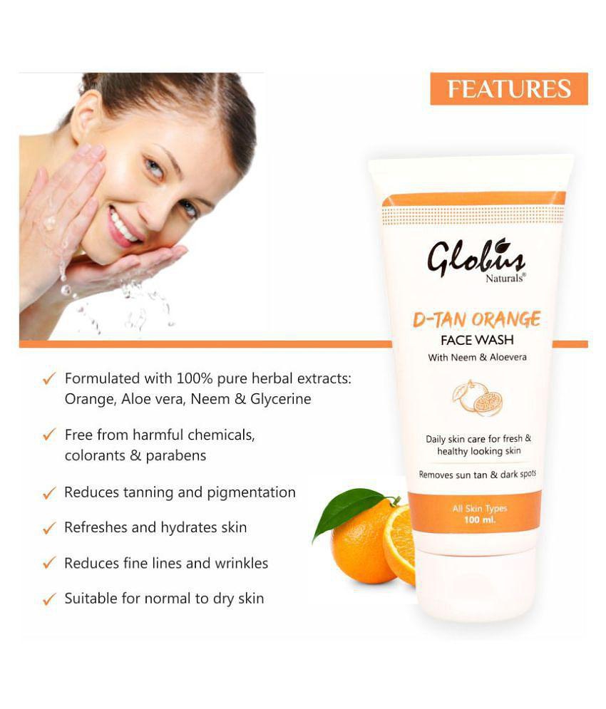 Globus Naturals Tan Care Orange Face Wash 100 mL Pack of 2