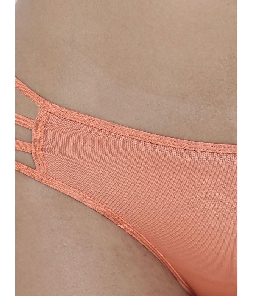 Chic Men BASIICS By La Intimo - Peach BCPBK03 Polyester Solid Womens Hipster ( Pack of 1 ) - Non