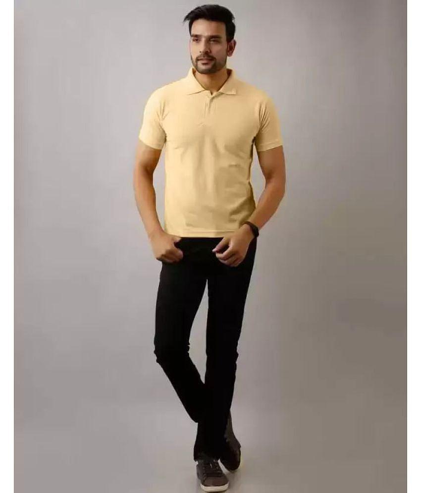 SKYRISE - Beige Cotton Blend Slim Fit Men's Polo T Shirt ( Pack of 1 ) - None