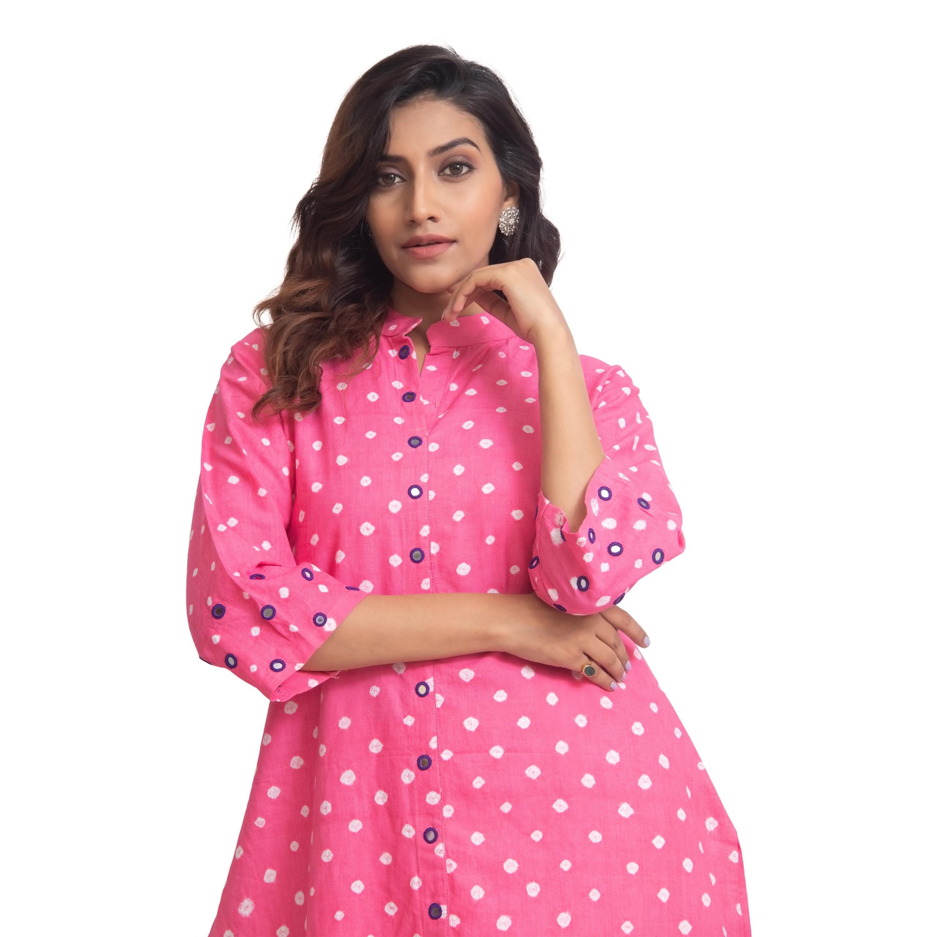 Sitara Khadi Muslin Bhandani Kurti - xl