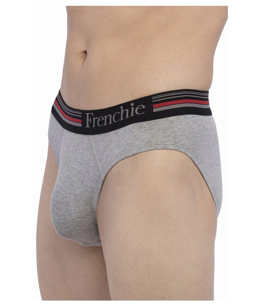 VIP - Light Grey Cotton Men's Briefs ( Pack of 4 ) - 100