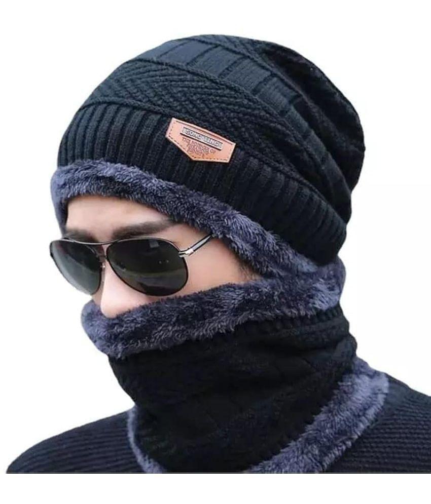 HORSE FIT Wool Beanie Cap & Muffler for Mens & Women | Winter Cap for Men |Soft Woolen Muffler & Cap for Men & Women Multi color. - One Size