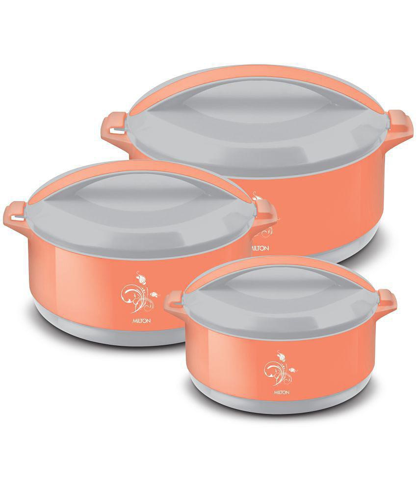 Milton Divine Jr Inner Steel Casserole Gift Set of 3, Orange - Orange