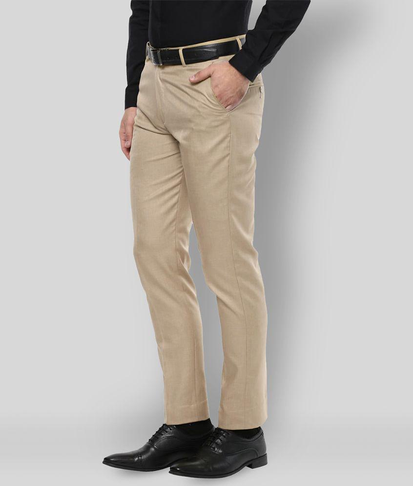 Inspire Clothing Inspiration - Beige Polycotton Slim - Fit Men's Formal Pants ( Pack of 1 ) - None