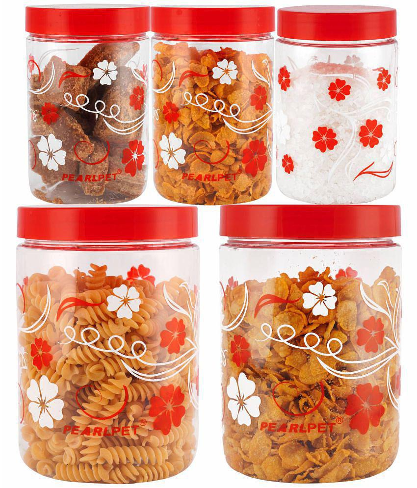 PearlPet - Red Polyproplene Food Container ( Pack of 5 ) - Red