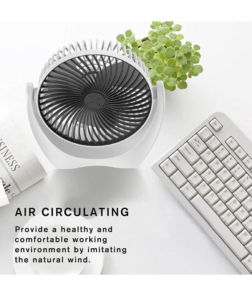 EIGHTEEN ENTERPRISE  USB Fan, USB Desk Fan Table Fan with Strong Airflow & Quiet Operation, Portable Cooling Fan Speed Adjustable with Rotatable Head for Home Office Bedroom Travel Camping T