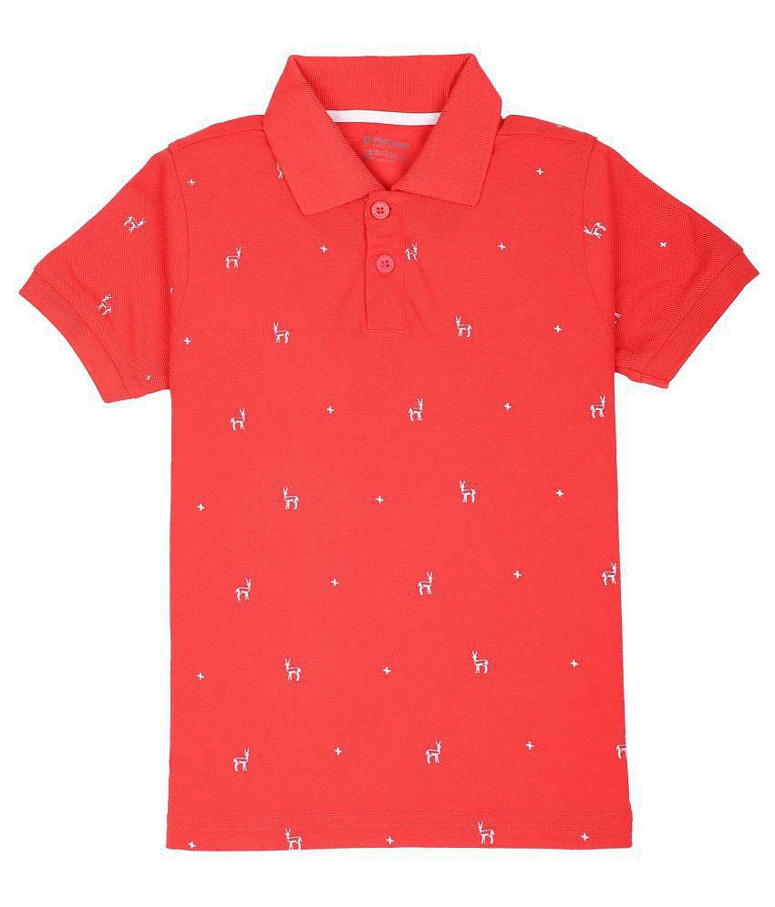 Proteens Boys Red Printed Round Neck T-Shirts - None