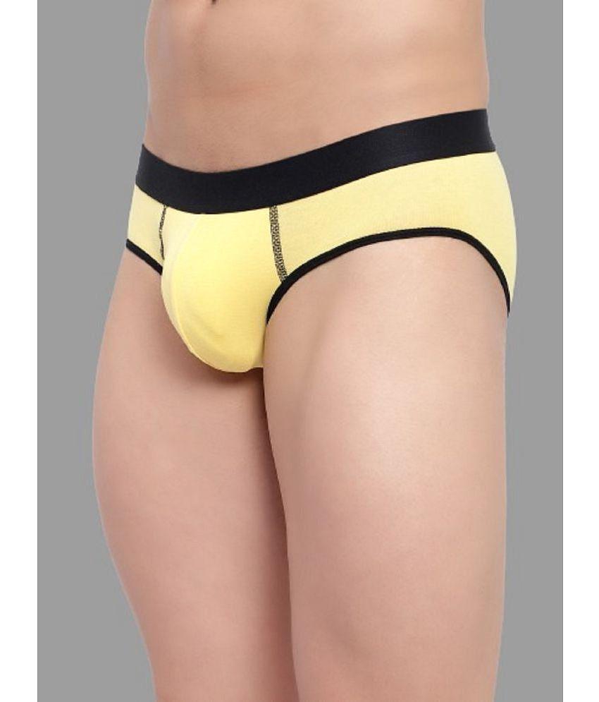 Bruchi Club - Yellow Cotton Men's Briefs ( Pack of 1 ) - None