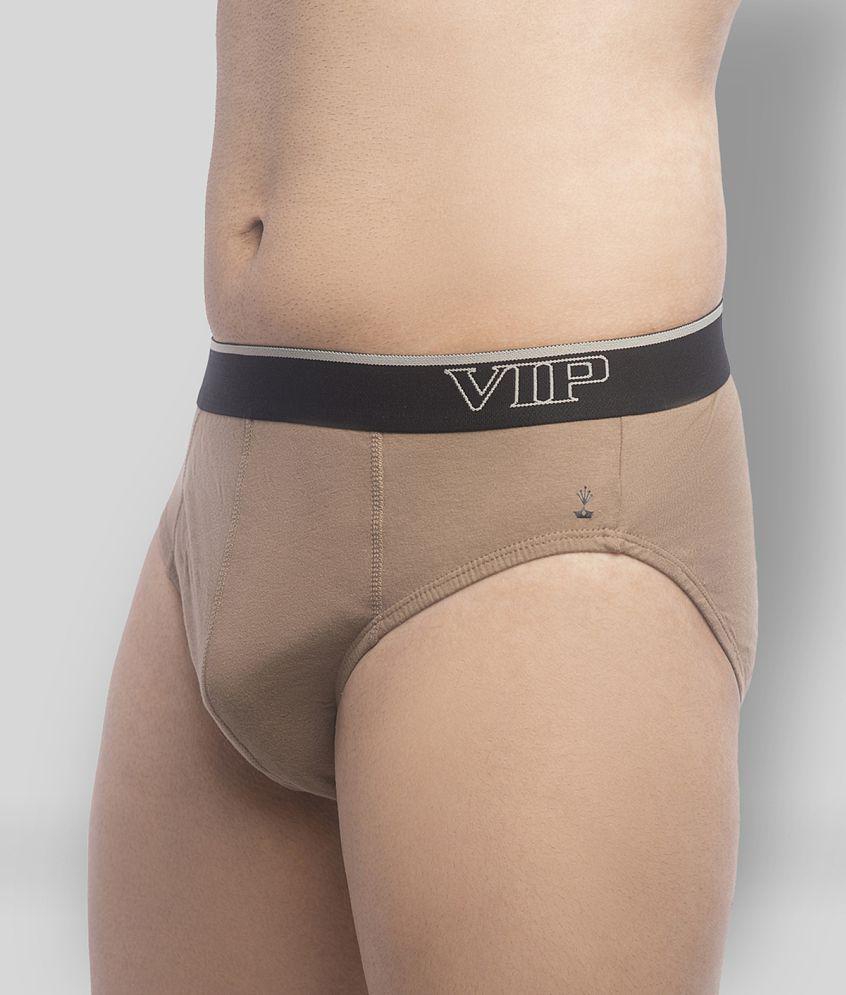 VIP - Beige Cotton Mens Briefs ( Pack of 4 ) - 80