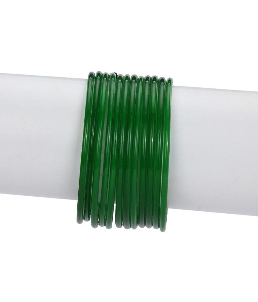 Elegant Men Somil Green Bangle Set ( Pack of 12 ) - None 2025 at ShopCircuit | ONDC