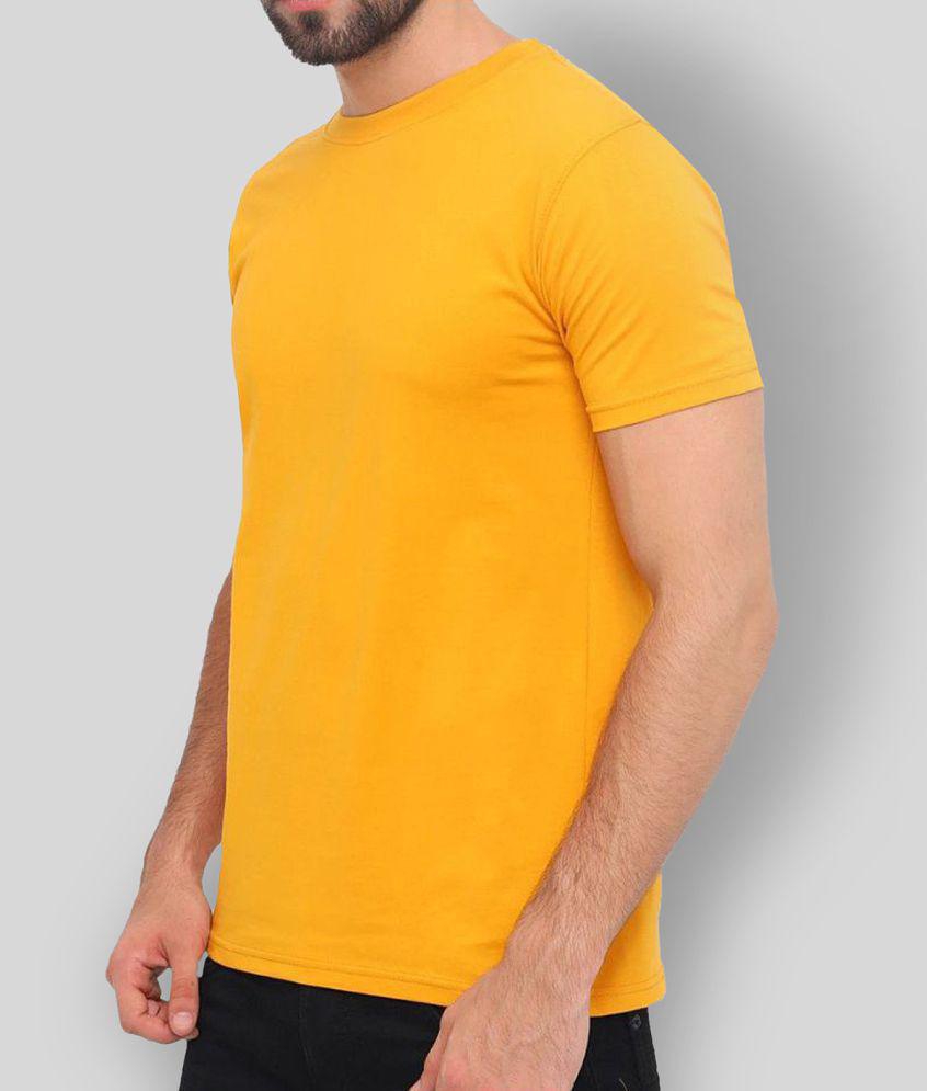 SKYRISE - Yellow Cotton Slim Fit Men's T-Shirt ( Pack of 1 ) - None