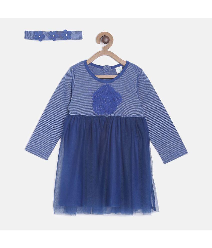 Buy Online Miniklub Retail Private Limited MINI KLUB - Blue Cotton Baby Girl Dress ( Pack of 1 ) - None