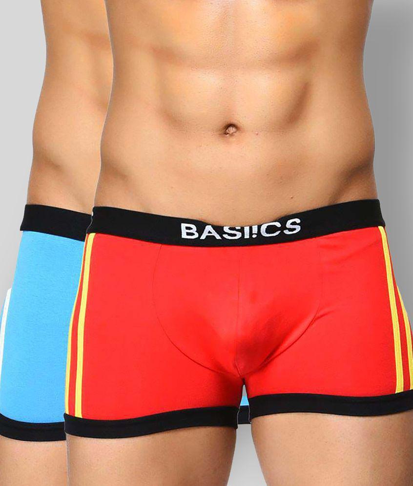 Trendy Men BASIICS By La Intimo - Multicolor Cotton Mens Trunks ( Pack of 2 ) - L 2025 at ShopCi