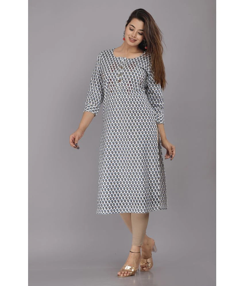 Buy Online Plo JC4U - Blue Cotton Womens Straight Kurti ( Pack of 1 ) - None