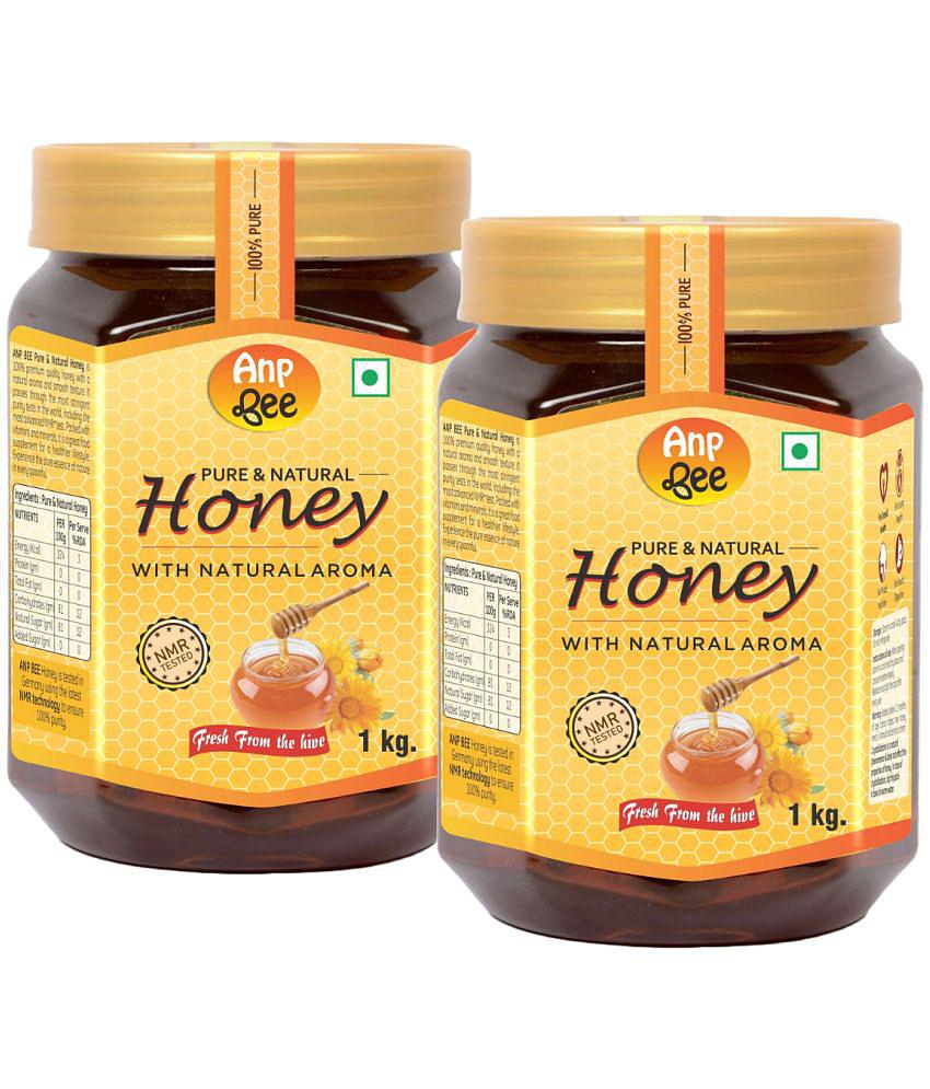 ANP BEE Raw Unpasteurized Honey Pure & Natural Honey 1 kg Pack of 2