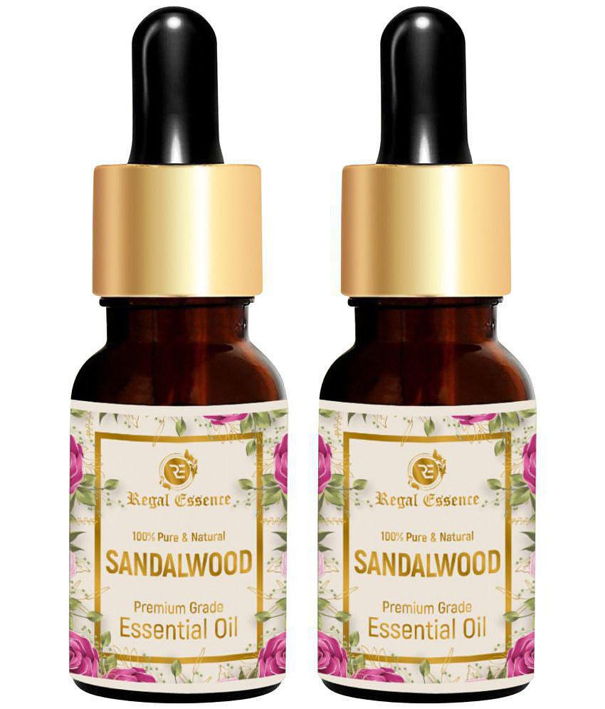 Regal Essence Sandalwood Essential Oil for Skin & Face, Best Therapeutic Grade for Aromatherapy - 15ml (Pack of 2)