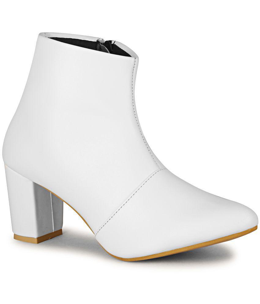 Ishransh White Womens Ankle Length Boots - None