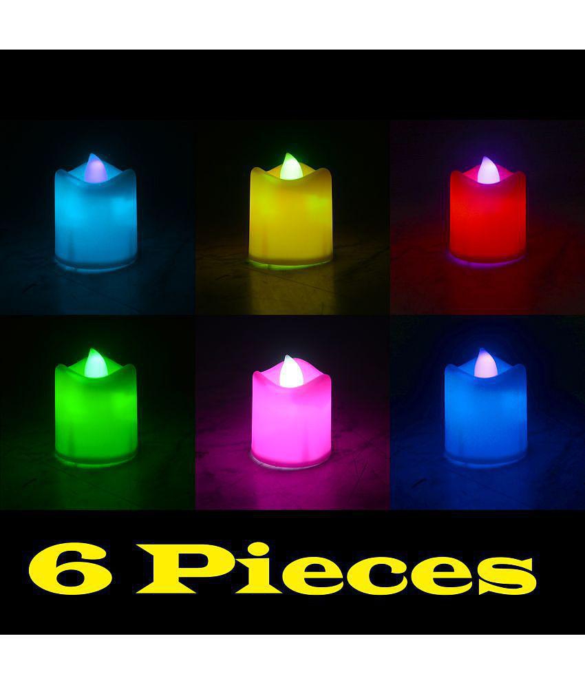 JMALL - LED Candle Battery Opearted Multi ( Pack of 6 )