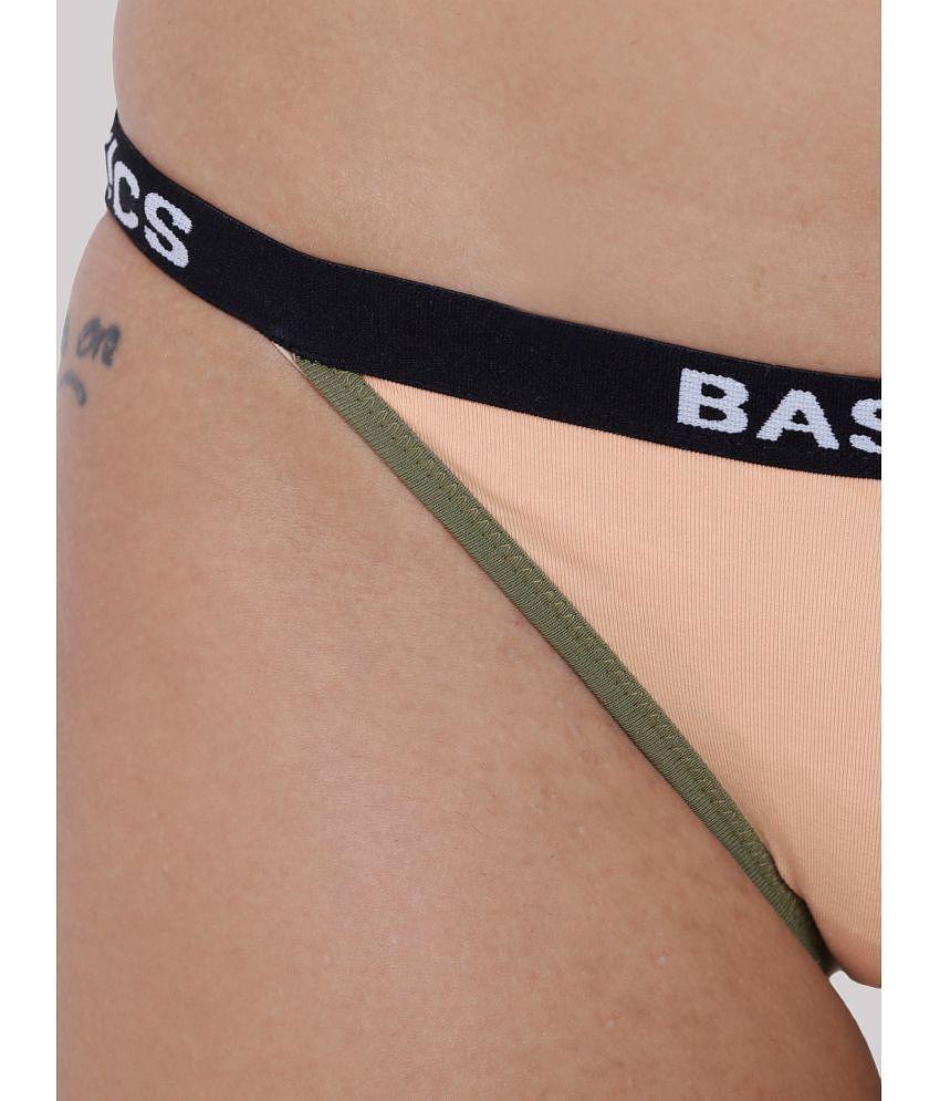 Affordable Men BASIICS By La Intimo - Beige BCPBR09 Cotton Lycra Solid Womens Bikini ( Pack of 1