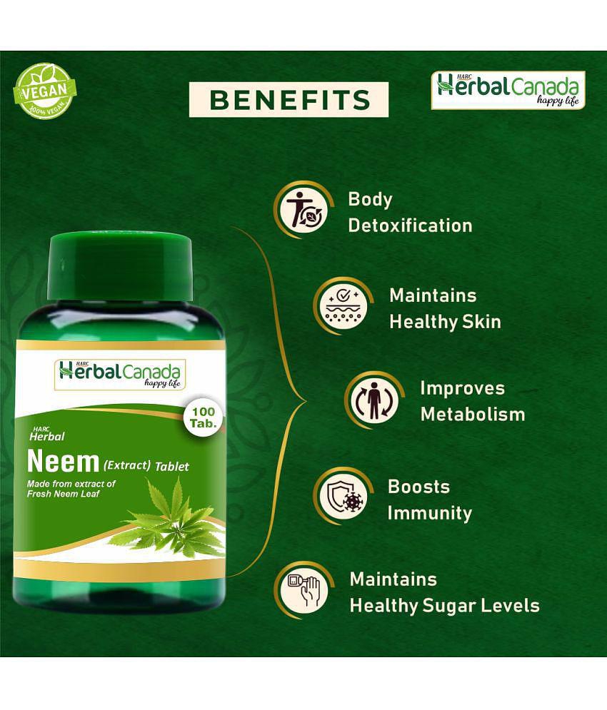 Herbal Canada Neem(100Tab) + Ashwagandha (100Tab) Tablet 200 no.s Pack Of 2