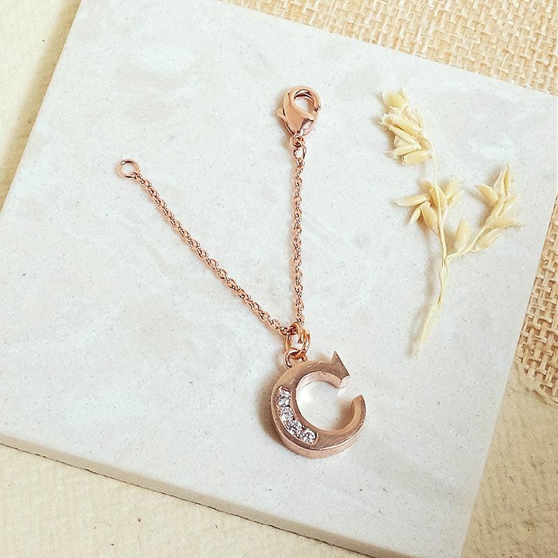 Rosegold Initial Watch Charm-E