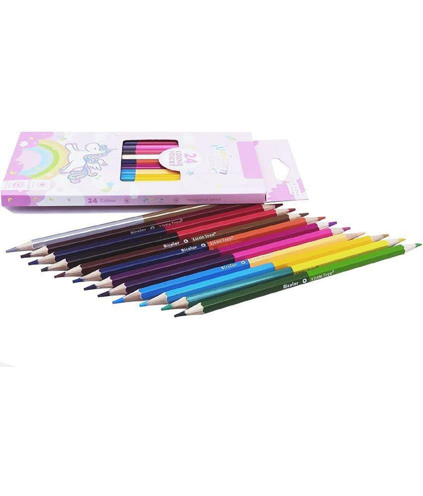 FunBlast Colour Pencil Set for Kids â?? Double Sided 24 Pcs Colouring Pencils, Pencil Color for Artist, Beginners and Stationary Gift for Kids, Drawing Colours for Kids