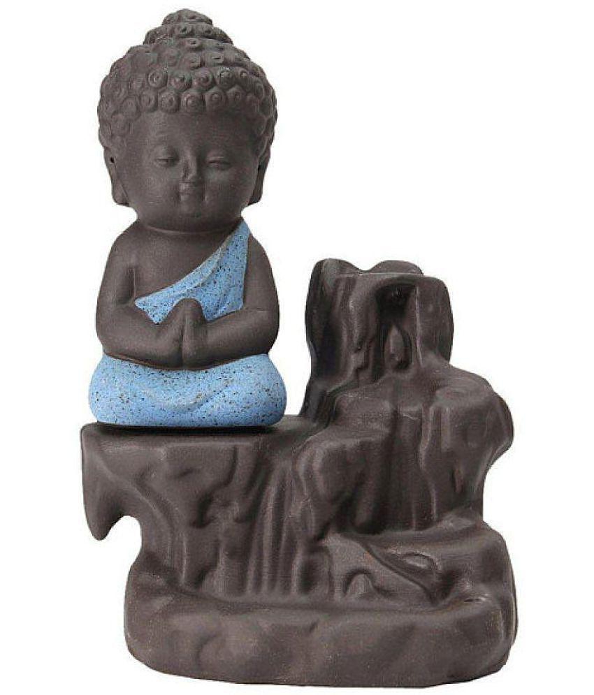 Shiva Arts Multicolour Polyresin Monk Buddha Smoke Backflow - Pack of 1