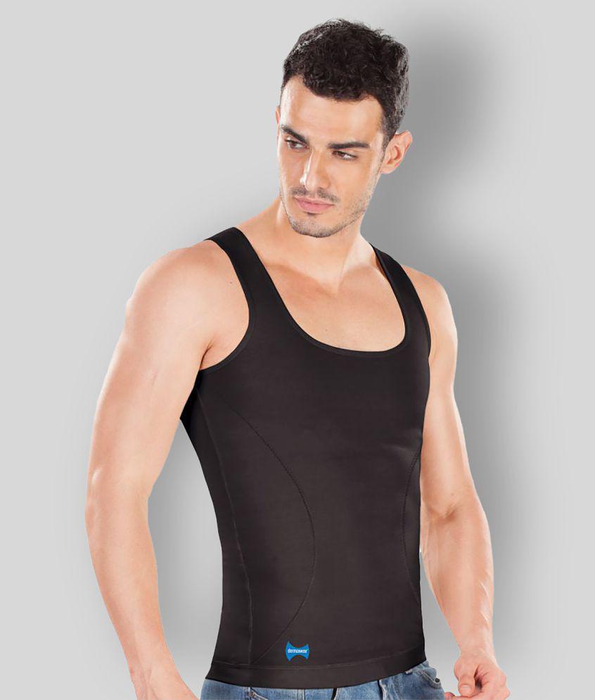 Dermawear - Black Cotton Blend Men's Vest  ( Pack of 1 ) - 3XL