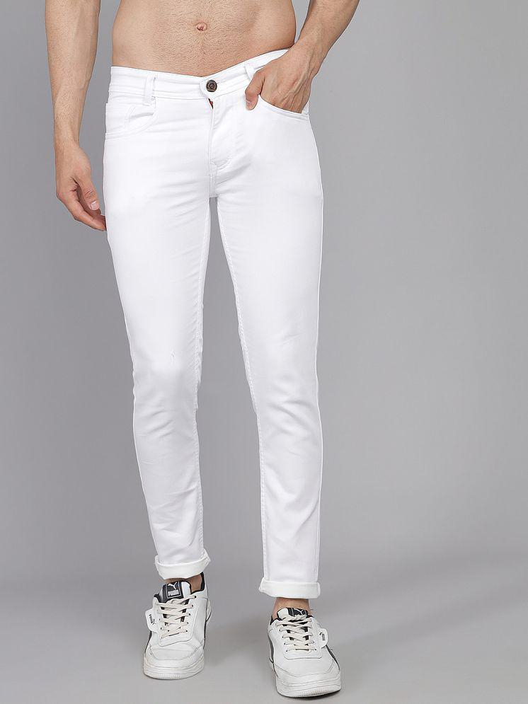 PODGE - White Denim Slim Fit Mens Jeans ( Pack of 1 ) - None