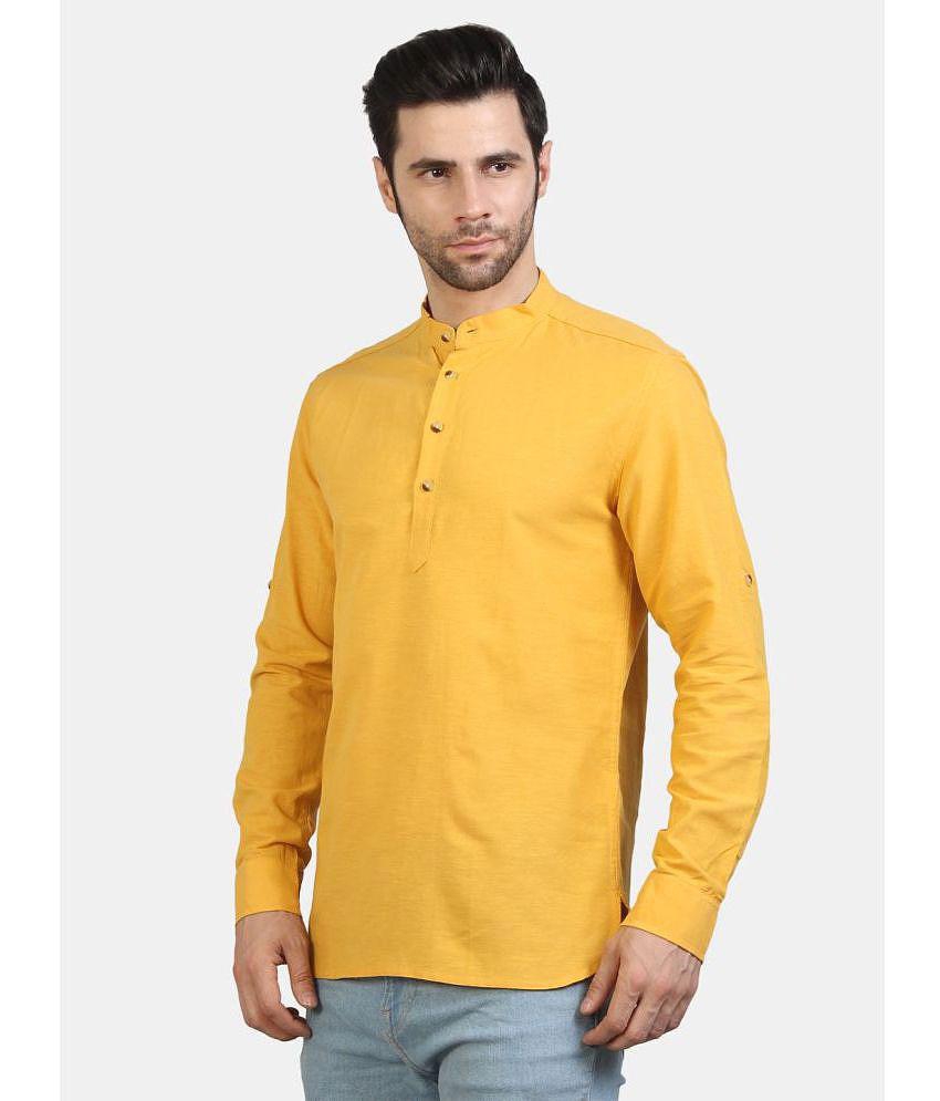 liferoads - Mustard Cotton Men's Regular Kurta ( Pack of 1 ) - None