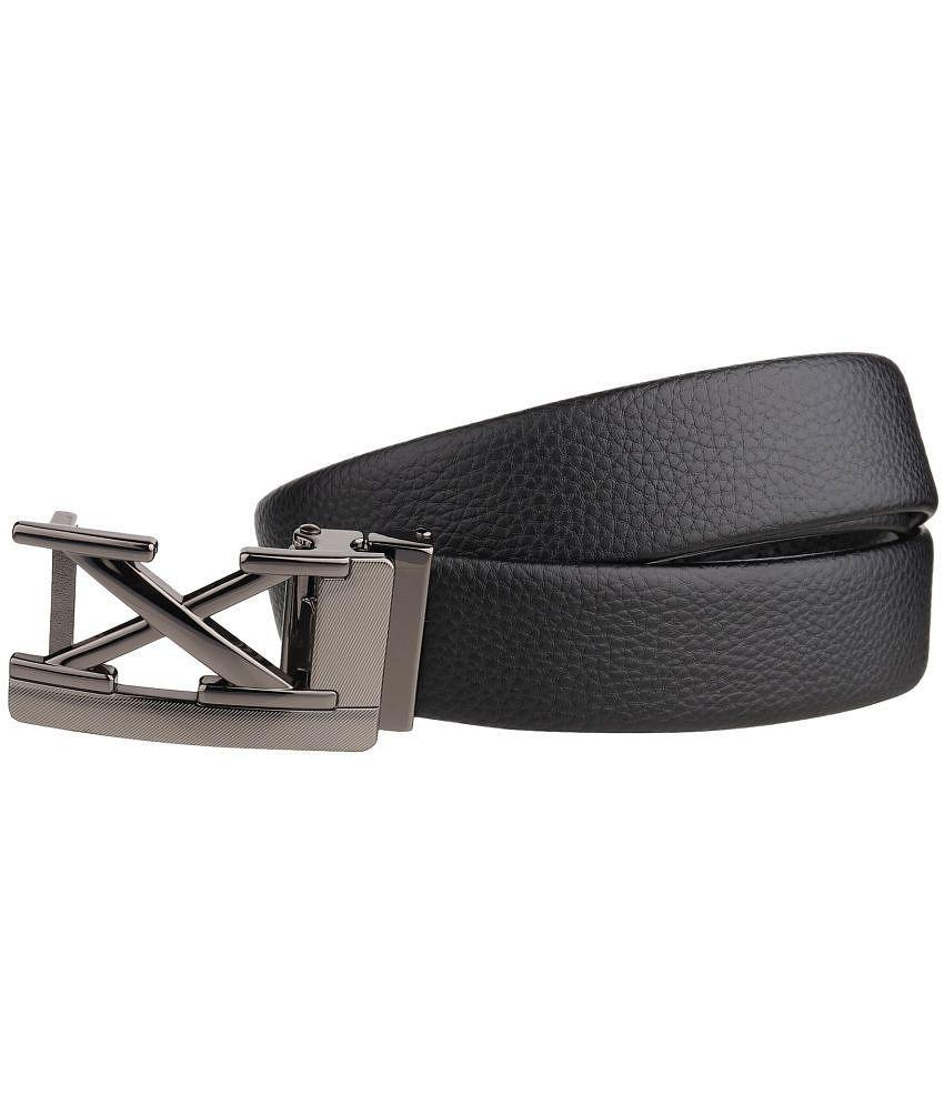 Top Men Zacharias - Black Leather Men's Casual Belt ( Pack of 1 ) - None 2025 at ShopCircuit | O