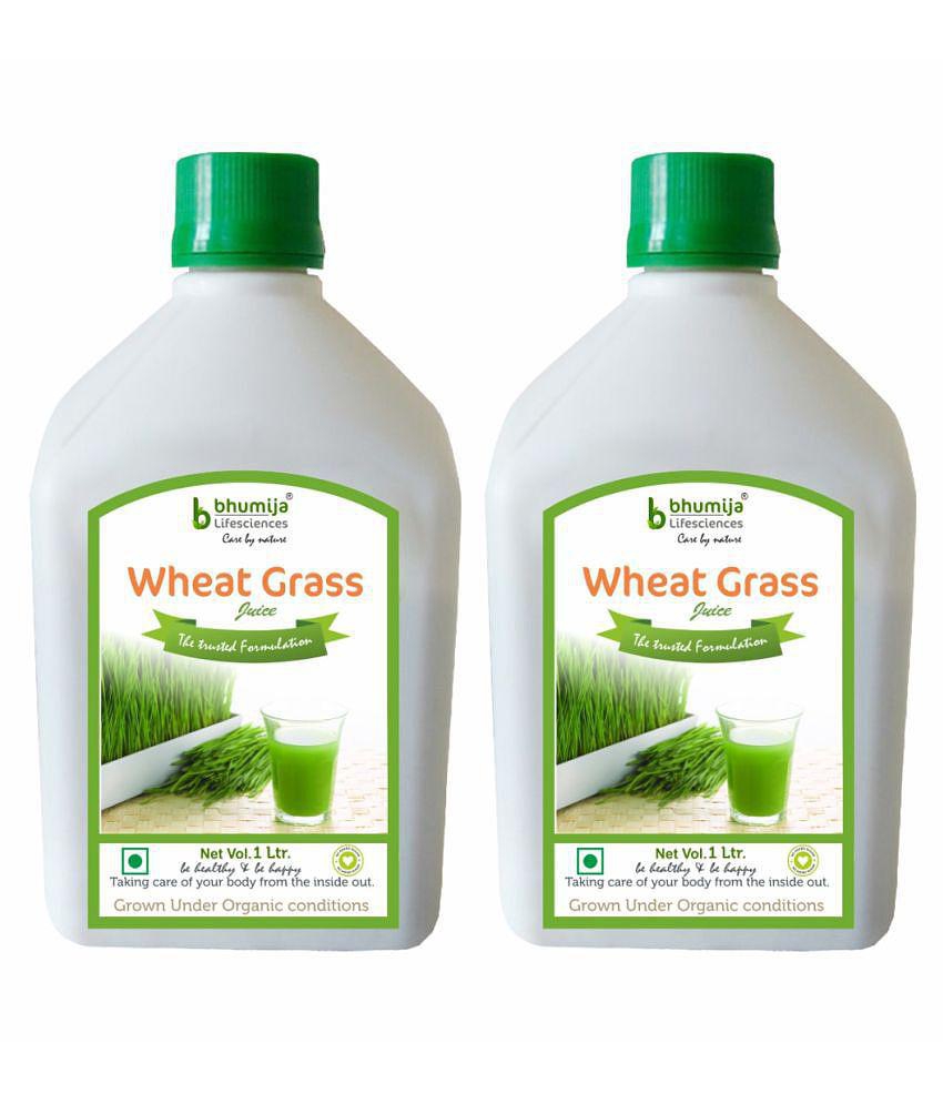 BHUMIJA LIFESCIENCES Plain Wheat Grass Juice Health Drink Liquid 2 l Pack of 2