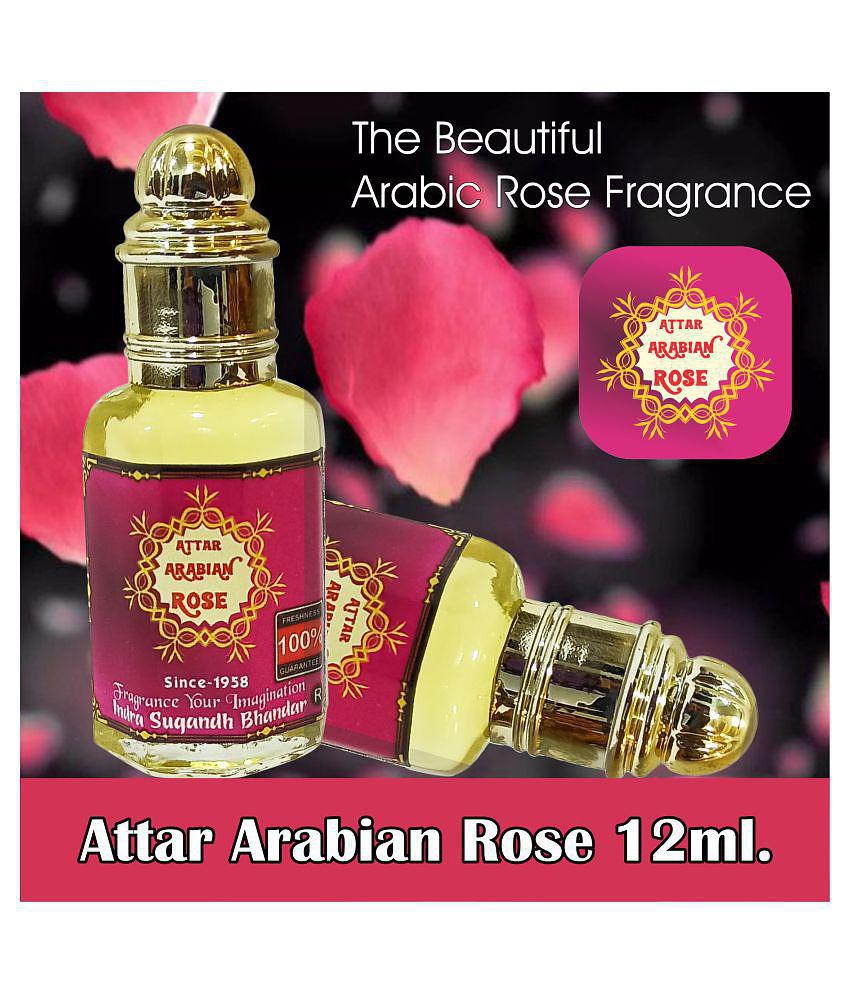 INDRA SUGANDH BHANDAR Attar For Men|Women Arabian Rose Premium Rose|Gulab 24 Hours Long Lasting Fragrance 12ml Rollon Pack