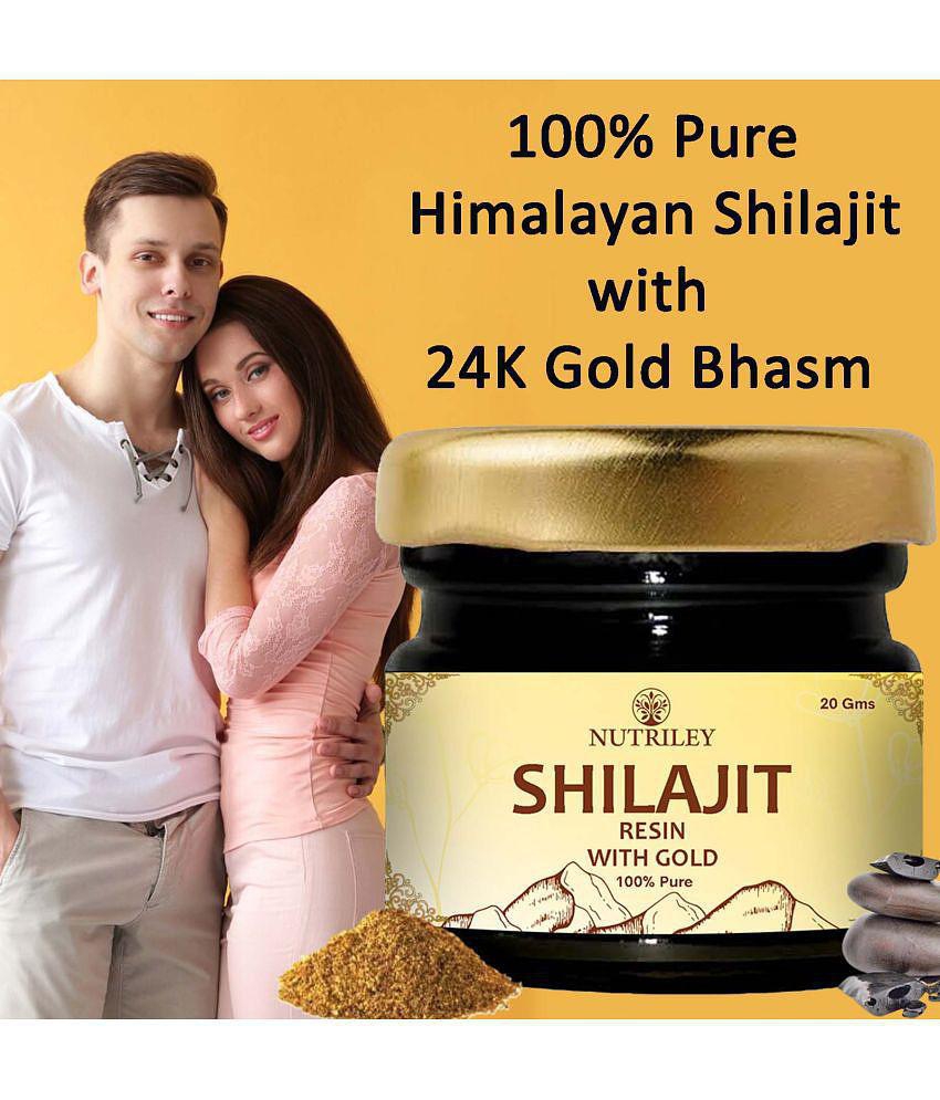 Nutriley Shilajeet Gold Resin  Improves Immunity and Memory Enhancer, Natural Energy & Tstosterone enhancer, Improves Performance, Strength & Stamina, Improves Vigour & Vitalilty