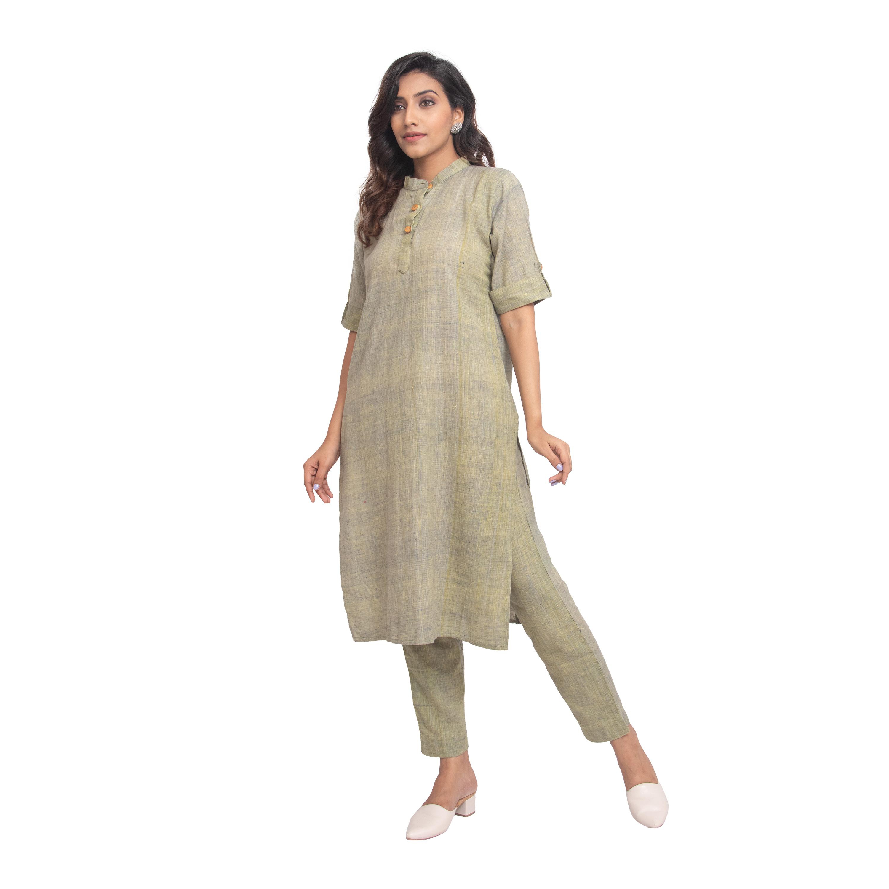 Samici Khadi Kurta Set - l