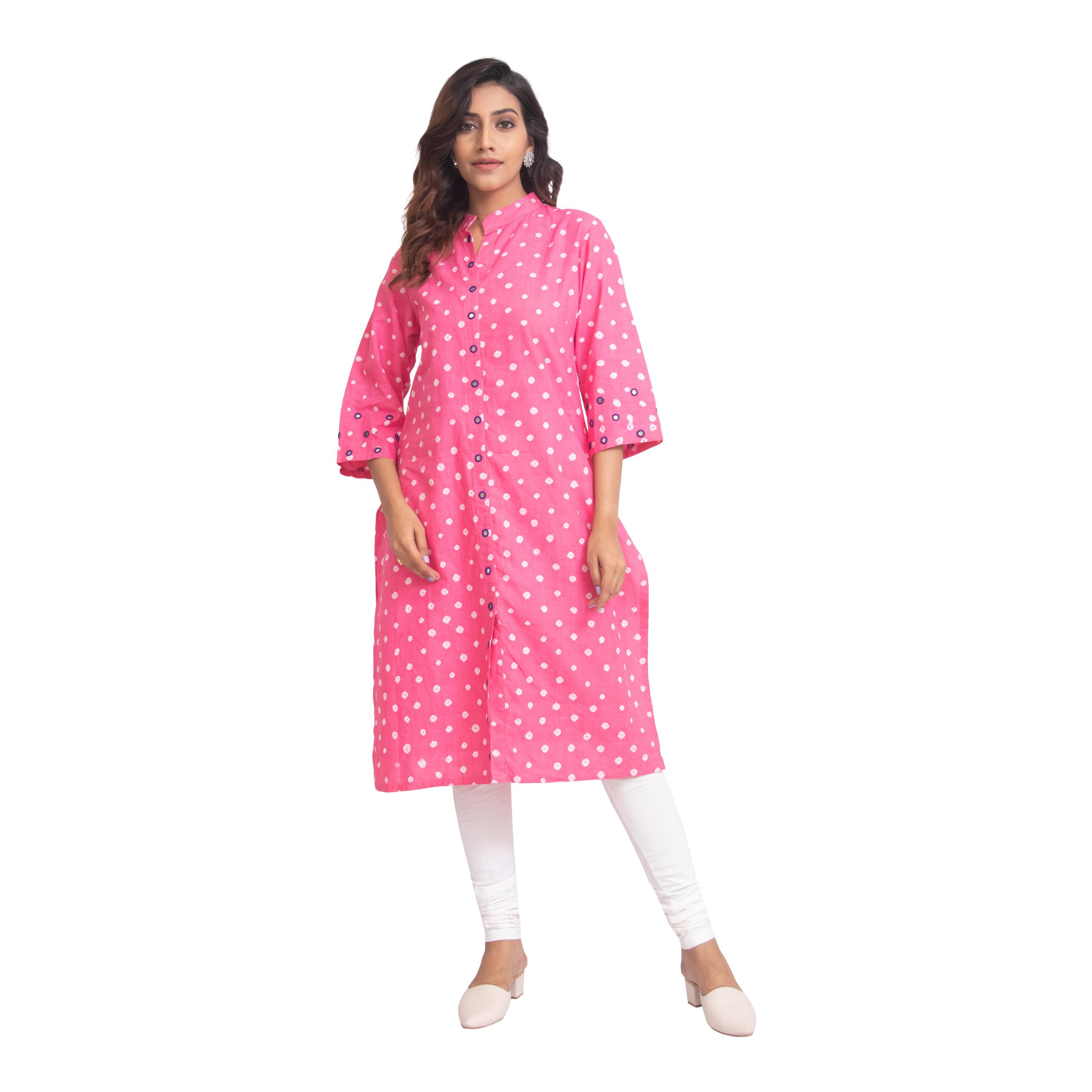 Sitara Khadi Muslin Bhandani Kurti - None