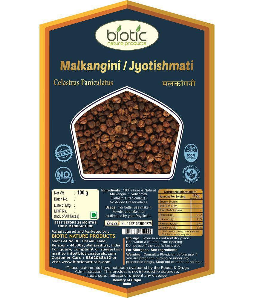 Biotic Malkangni Seeds - Jyotishmati Seed - Malkangani Beej 100 gm