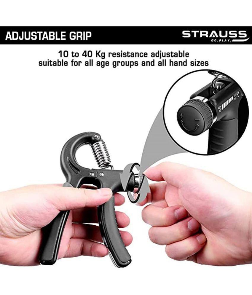 ODDISH Adjustable Resistance 22-88Lbs (10-40kg) Hand Grip Strengthener for Men & Women Gym Workout & Home Use - Black