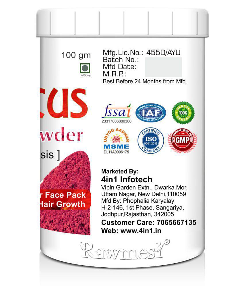 rawmest Organic Hibiscus Powder 100 gm Pack Of 4