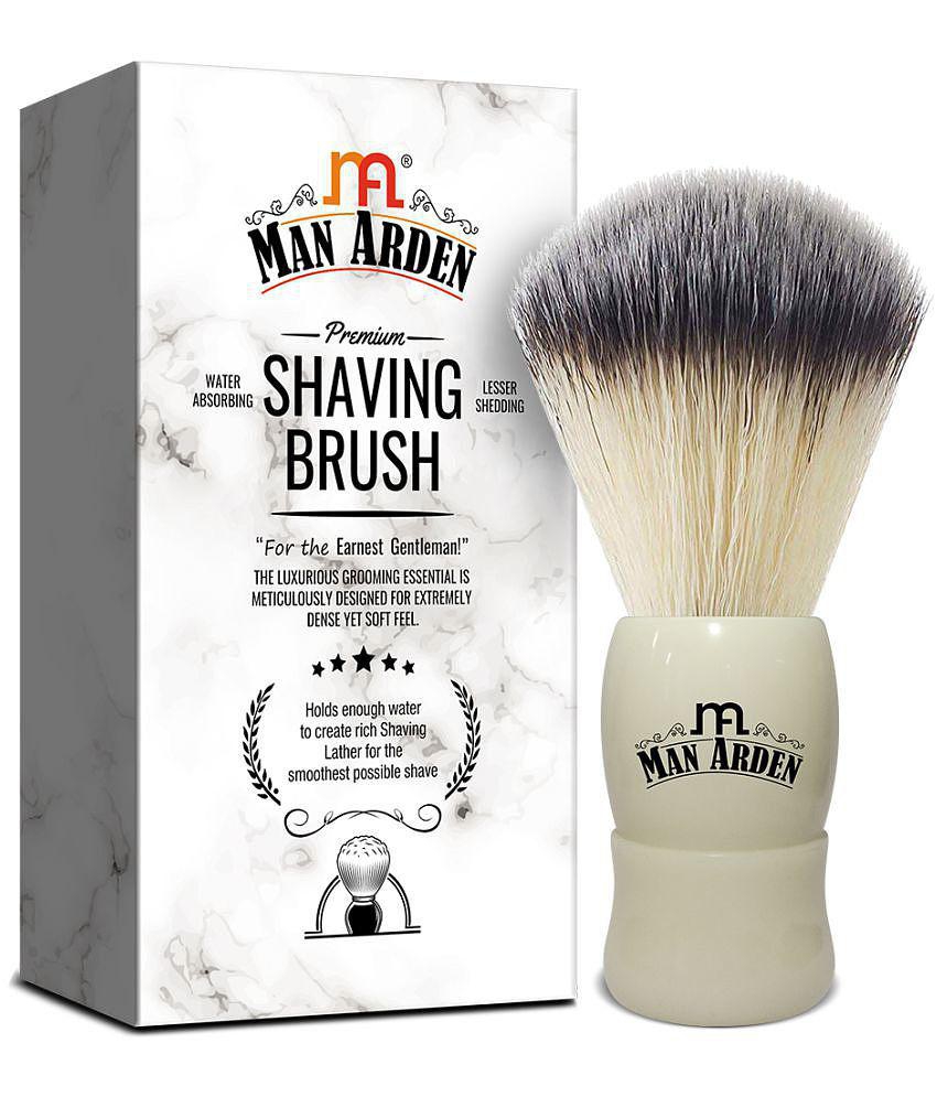 Man Arden Royal White Premium Shaving Brush With Ultra Soft & Absorbent Bristles & Long Handle | Cruelty Free | For A Smooth Shave