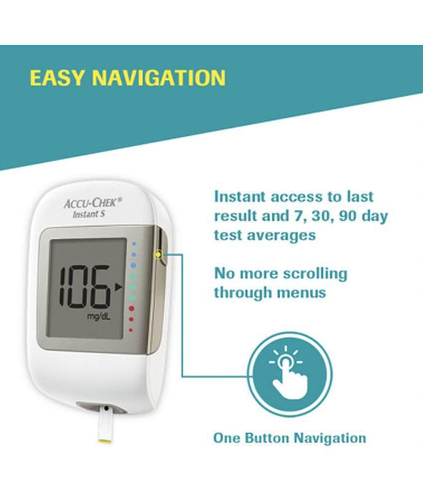 Accu-Chek Instant S Blood Glucose Glucometer Kit with Vial of 10 Strips, 10 Lancets and a Lancing device FREE for Accurate Blood Sugar Testing