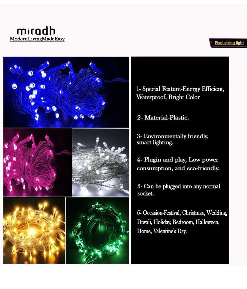 MIRADH - Yellow 10Mtr String Light (Pack of 4) - Yellow